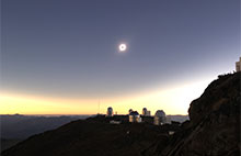Solar eclipse above Observatorio de La Silla, in Chile.